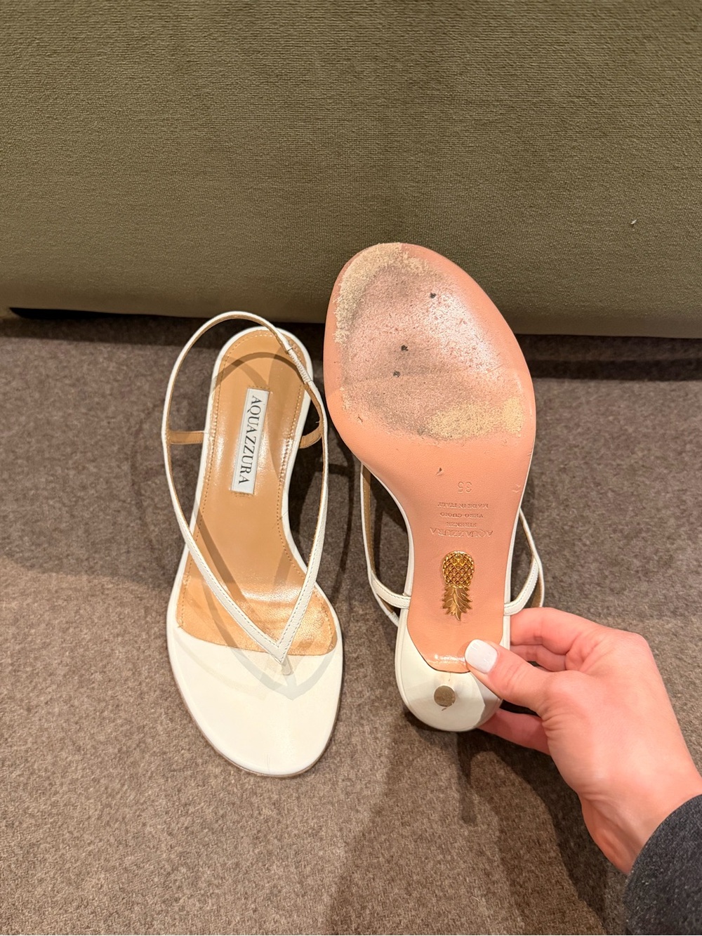 Aquazzura Divina Sandal 60 - White Strappy Slingback Sandals - Picture 2 of 4